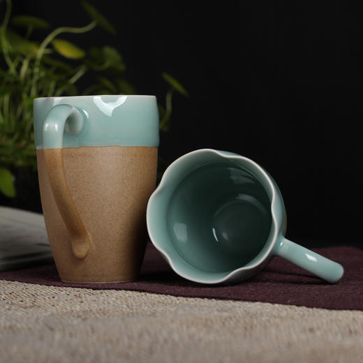 尚唐丨长情陪伴 青瓷半釉对杯   商品图2