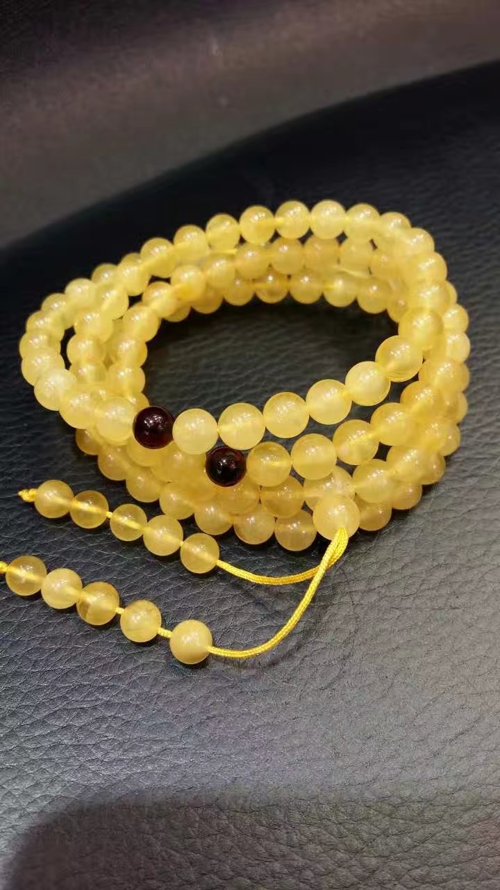 【千代珠宝～情人节爱的礼物】成色美滴滴金绞蜜108颗佛珠 6.