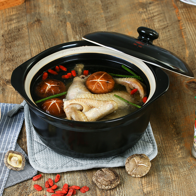 康舒正品砂锅 石锅砂锅炖锅 黑色陶瓷煲汤沙锅 石锅汤煲养生砂锅