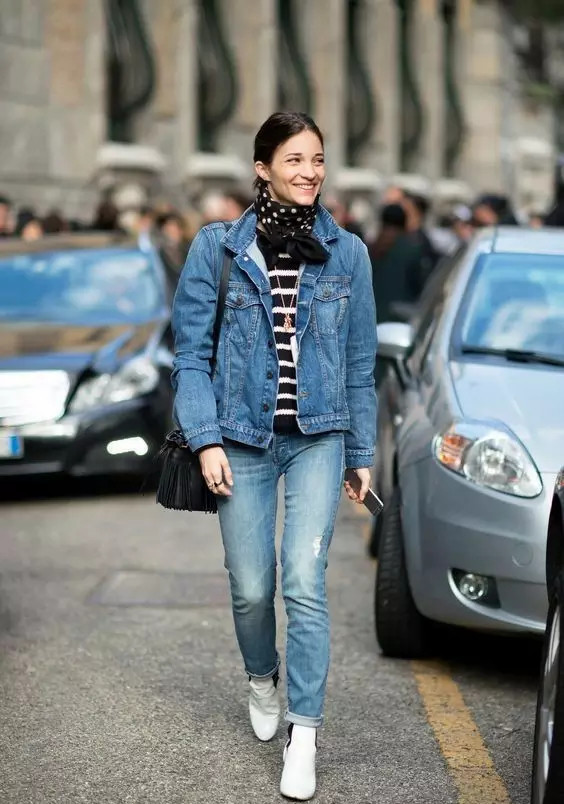 牛仔只穿一件不好看,现在流行整身牛!