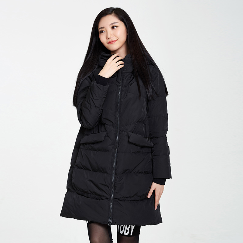 水淼加大码女装2016秋装新款胖mm白鸭绒纯色款羽绒服s4116q7623
