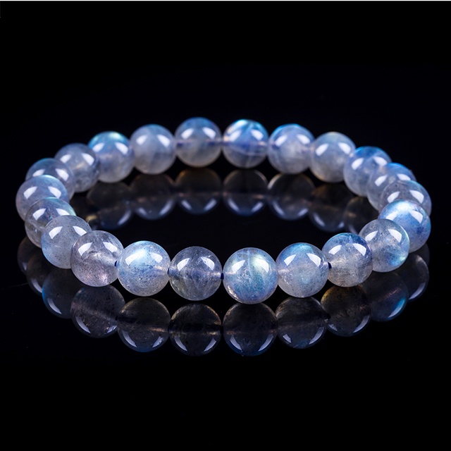 梵晶聚灵天然灰月光石手链促进感情佳品情侣必选