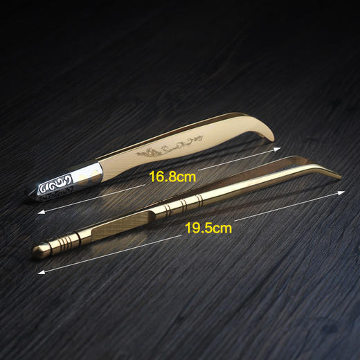 茶道配件-茶刀茶夹-纯铜两用雕花茶夹 商品图3