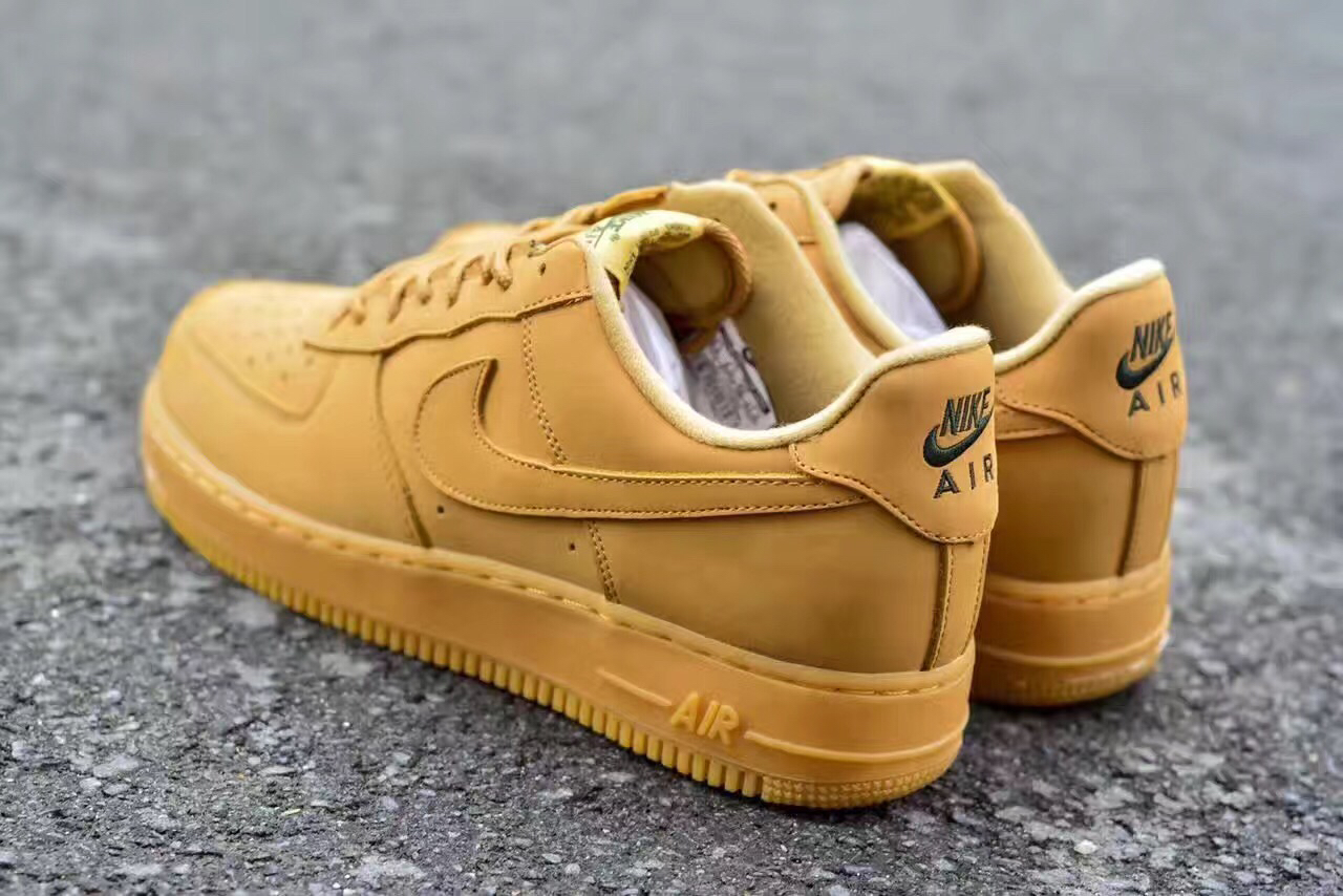 天猫正品强势耐看nkairforce1小麦色低帮真标正品男女鞋