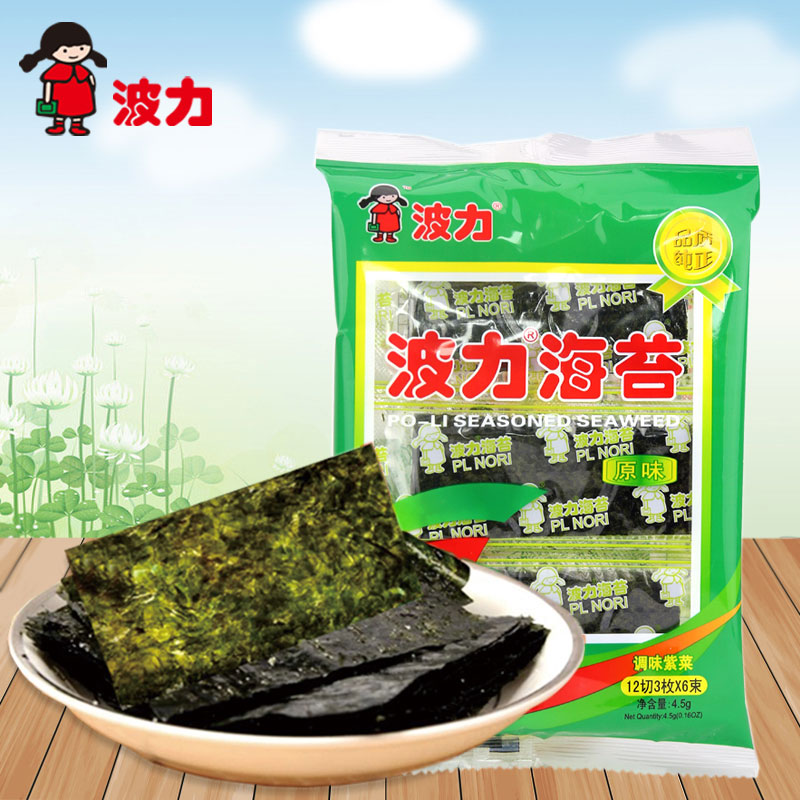 波力海苔原味4.5克（12切3枚*6束）