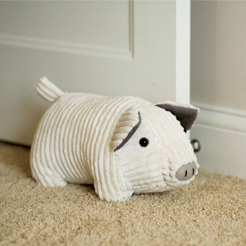 门墩-猪-白色/创意门挡/门阻/门靠/布艺抱枕