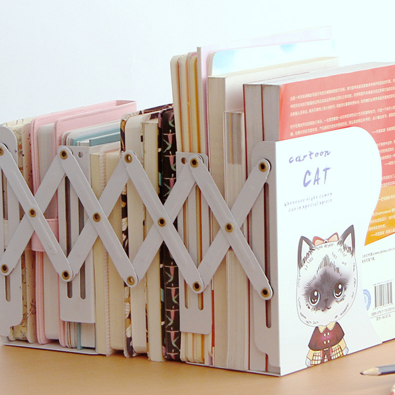 创意可伸缩书立书夹书靠 多功能办公学生用书架折叠夹书立铁书挡