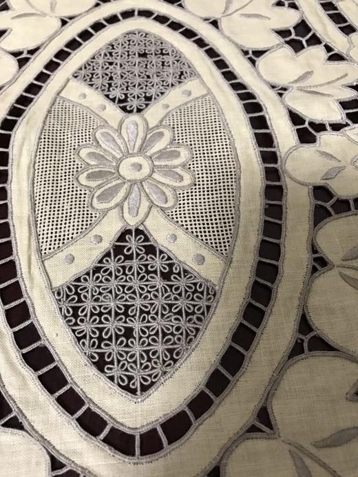 老外贸手绣纯亚麻长椭圆多用巾82*37cm 商品图2