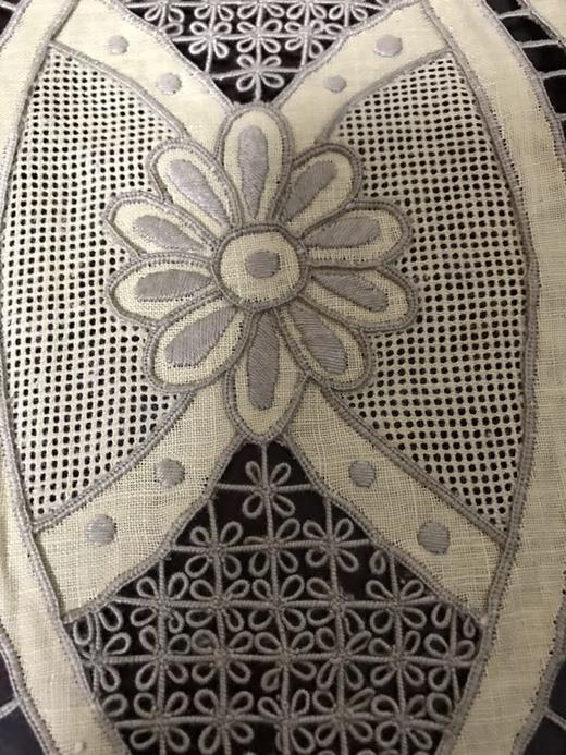 老外贸手绣纯亚麻长椭圆多用巾82*37cm 商品图3