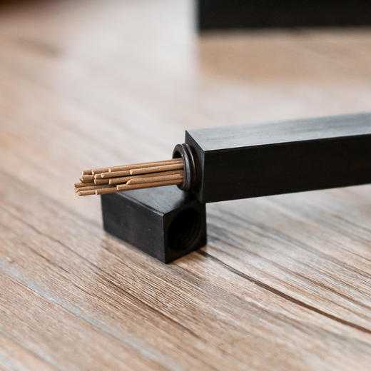 紫光檀纵横镶银丝简香盒两件套 商品图2