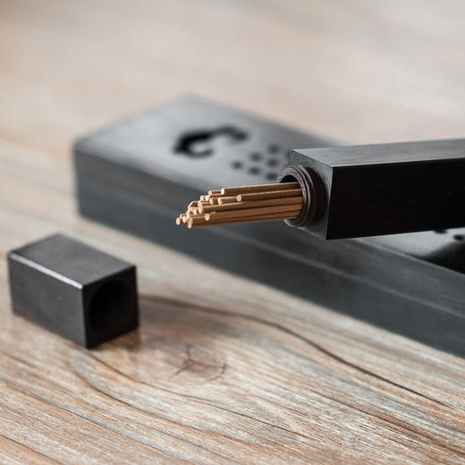 紫光檀如意镶银丝简香盒两件套 商品图1