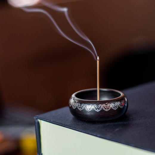 紫光檀镶银丝如意香钵四件套 商品图2