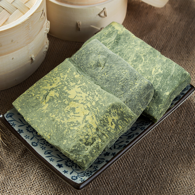 象山石浦特色美食 臼捣松花青麻糍