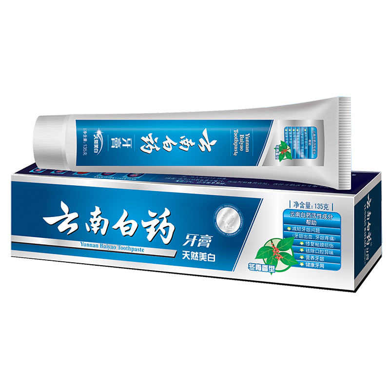 云南白药天然美白冬青香型牙膏135克