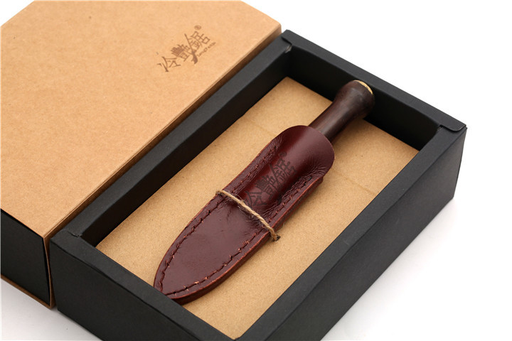 【工坊制造】冷艳锯·普洱茶刀(大马士革钢 紫檀)