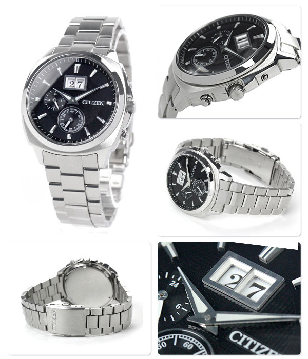 西铁城 光动能大日历显示男表 黑色 bt0080-59e