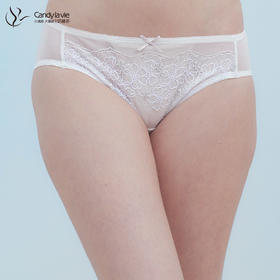 奶糖派白香雪配套刺绣内裤 白色