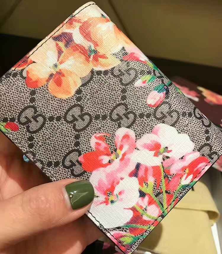 gucci古奇天竺葵系列短款钱夹!原版皮,原版五金