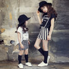 【女童套装】新。款夏季女童套装中大儿童短袖T恤条纹短裤亲子套装 商品缩略图0