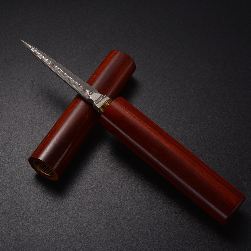 润权丨科檀木 大马士革茶刀 笔筒形茶刀(因批次不同,茶刀上的纹路有所