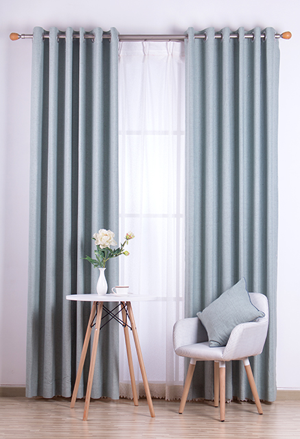古韵#209 气质灰绿 素色简约落地帘 多功能百搭窗帘 卧室客厅