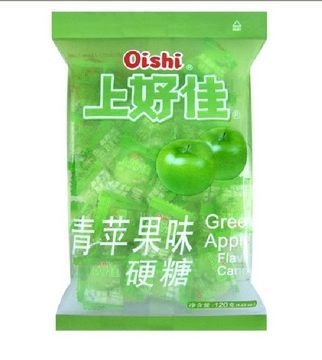 Oishi上好佳硬糖【青苹果味120g】条码：