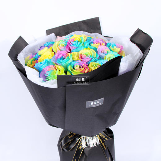 花音集甄选19支“进口彩虹玫瑰”|花音集 北京5环内免费送花上门 商品图0