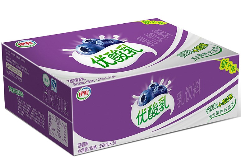 优酸乳原味草莓蓝莓哈密瓜ad钙250ml24盒