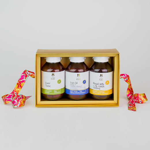 【暂售罄】「保健品」三瓶金色缎带礼盒 商品图1