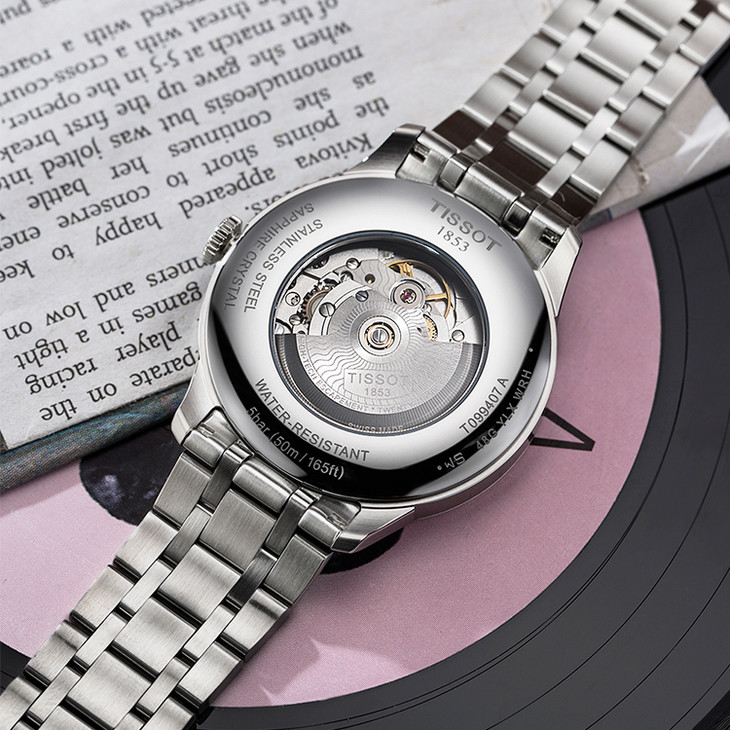 tissot 天梭杜鲁尔系列黑盘钢带机械腕表(t099.407.11.058.00)