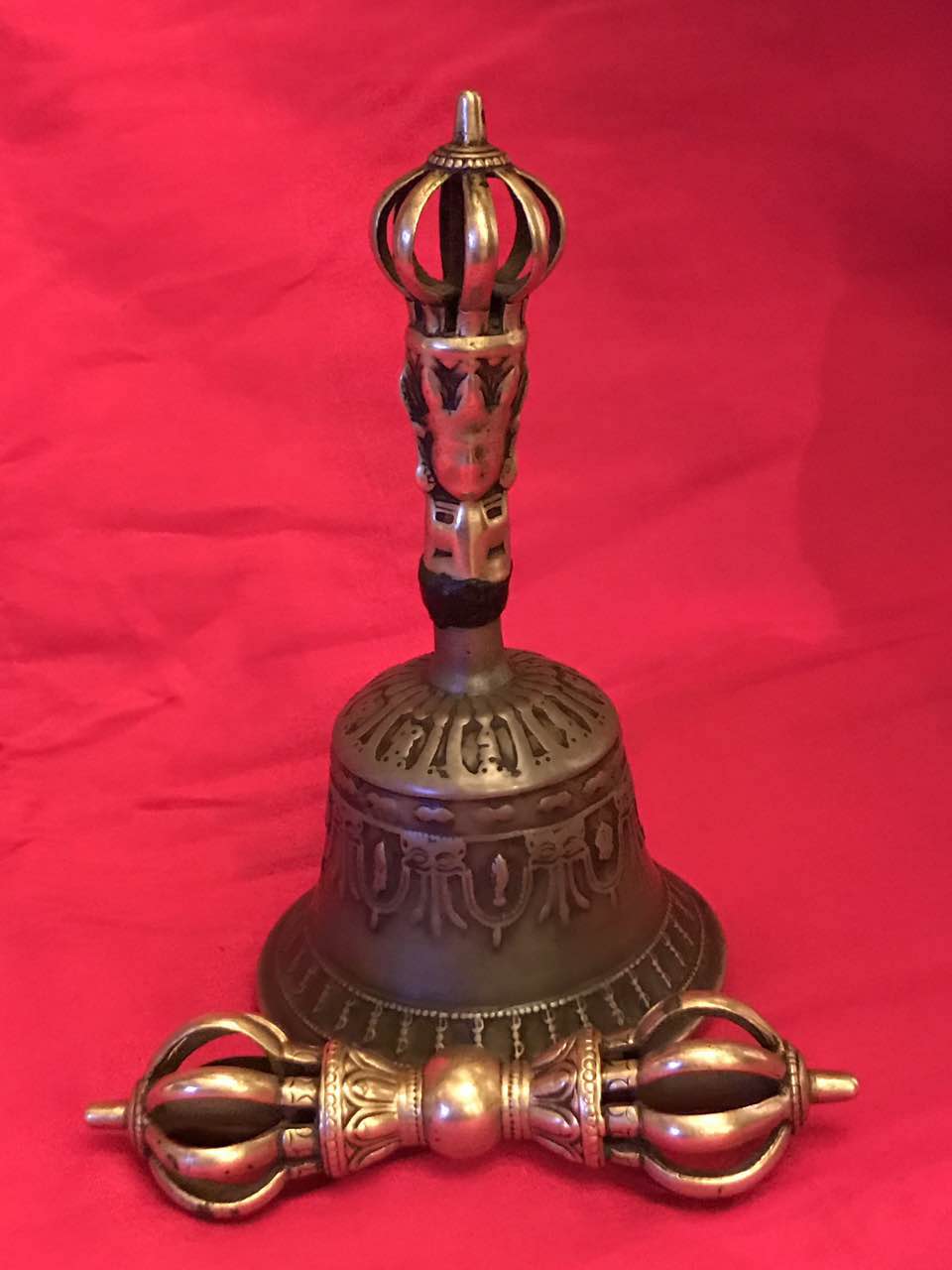 清代〓馆藏级别 完美一套第二世敦珠法王金刚铃金刚杵