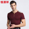 恒源祥男士夏季新款休闲V领短袖T恤 01166013 商品缩略图3