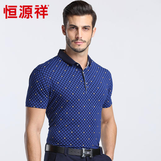 恒源祥男士夏季新款翻领商务短袖T恤 01167003 商品图1