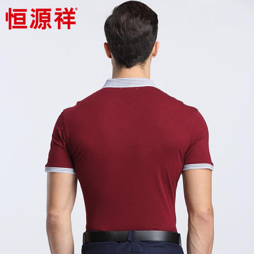 恒源祥男士夏季新款翻领商务短袖T恤 01166018 商品图5