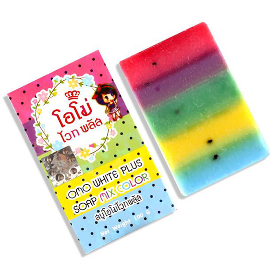 泰国彩虹皂美白精油皂omo white plus soap水果手工皂