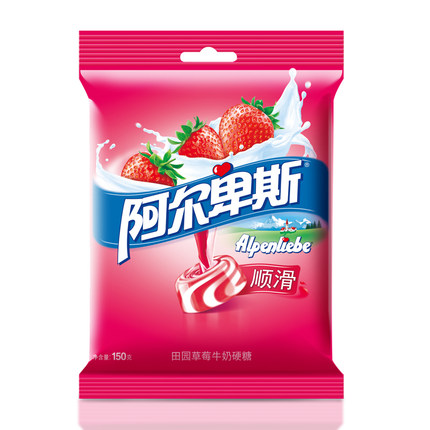 阿尔卑斯草莓牛奶硬糖150g/正宗牛奶硬糖150g