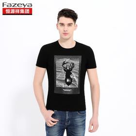 恒源祥集团彩羊 男士纯棉圆领T恤 17F0328