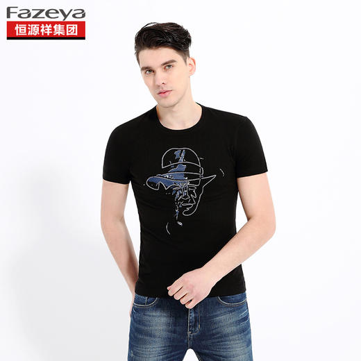 恒源祥集团彩羊 男士纯棉圆领T恤 17F0663 商品图2