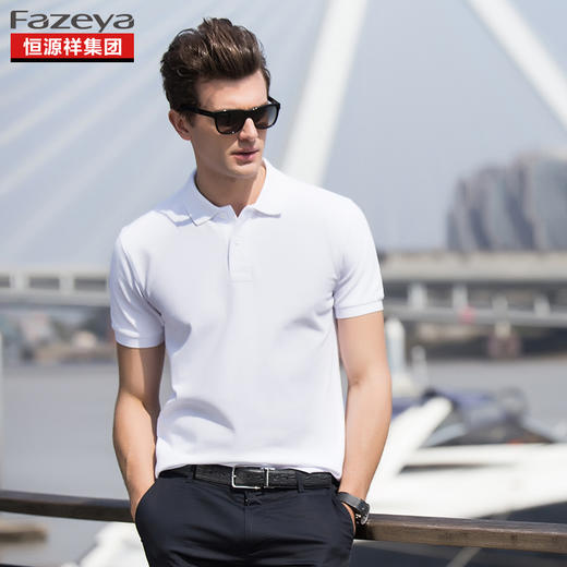 恒源祥集团彩羊 男士纯色纯棉POLO衫 17F101 商品图2