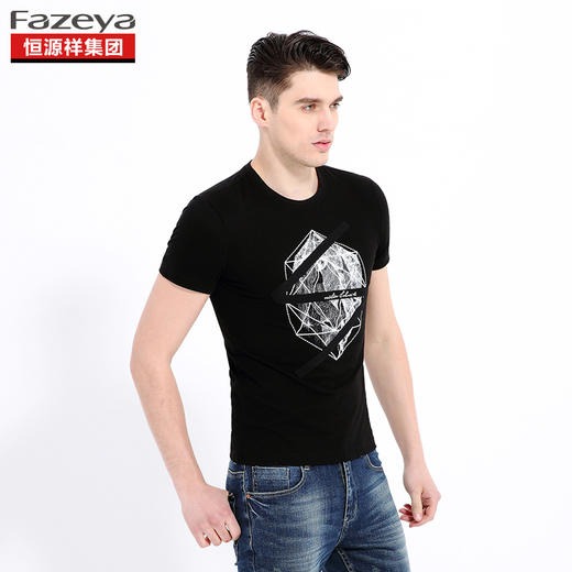 恒源祥集团彩羊 男士纯棉圆领T恤 17F1010 商品图1