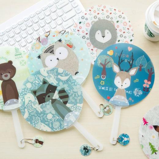 【扇子】*韩版卡通塑料PP扇子迷你小扇子清凉扇手摇扇中长柄手持扇夏季礼物 商品图0