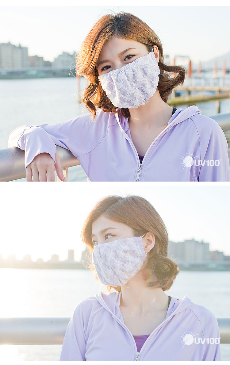 台湾uv100户外登山防尘口罩女士夏季防紫外线透气防晒口罩71354