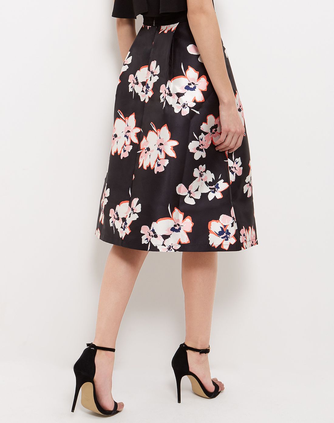 new look黑色印花时尚高腰半身裙 - zingbuy