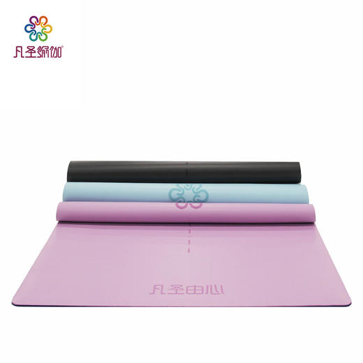 凡圣瑜伽4mm天然橡胶PU瑜伽垫男女健身垫黑垫加宽加长防滑FD012 商品图0
