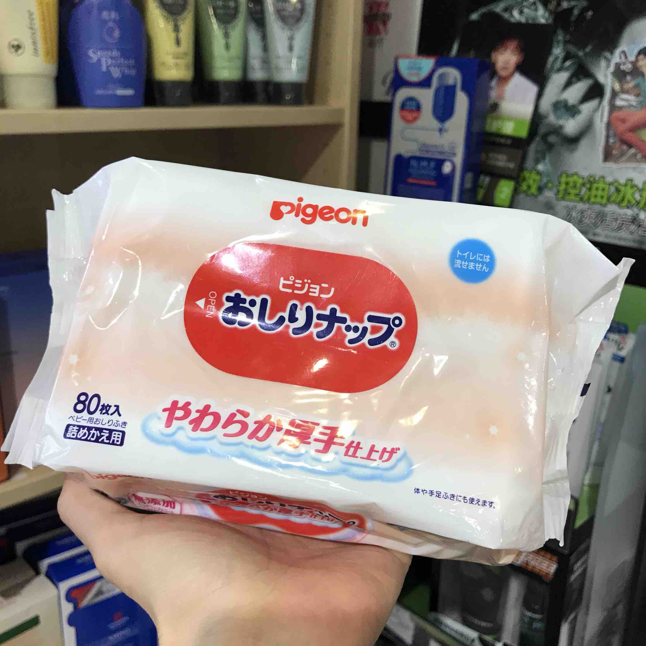 日本进口 贝亲清爽型湿纸巾80片