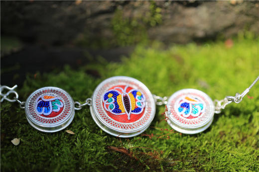 山谷居民品牌手工绣花苗银拉丝项链 - 相见欢 商品图0