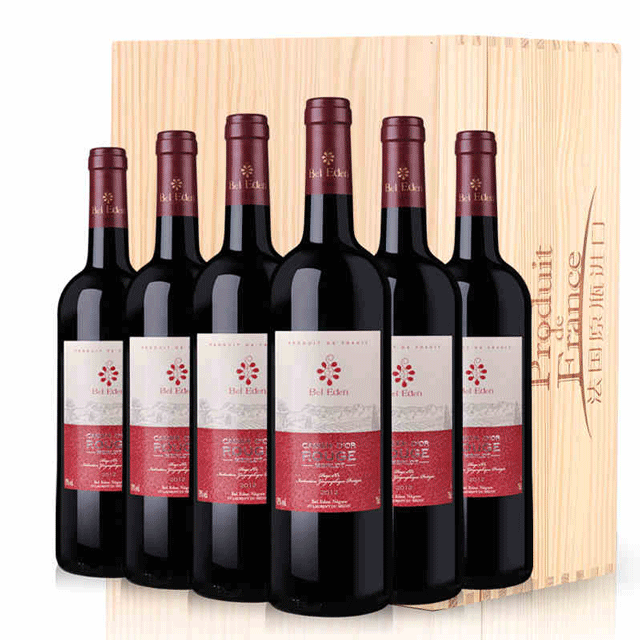 法国百特卡朵干红葡萄酒 六只装 木盒
