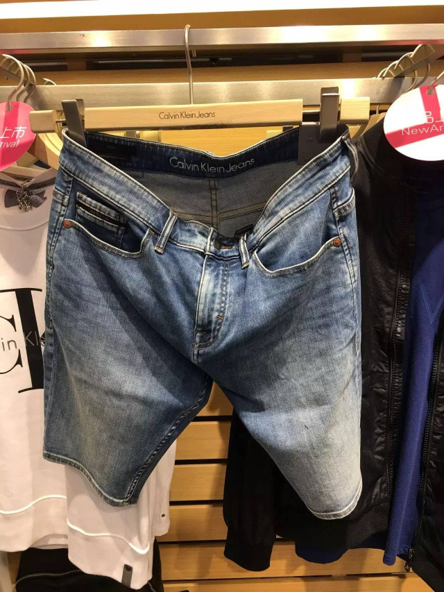 24清仓不退换】ck jeans 夏季最新款男士五分牛仔短裤!