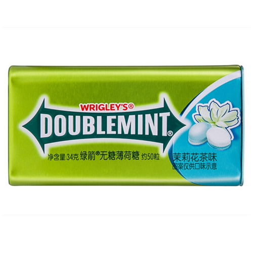 绿箭无糖薄荷糖35粒铁盒铁罐装23.8g(茉莉花茶味) 6923450605318