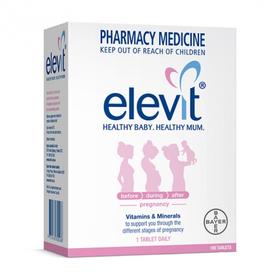 bayer Elevit爱乐维 备孕前中后期叶酸孕妇营养复合维生素100片 Elevit 100 tablets